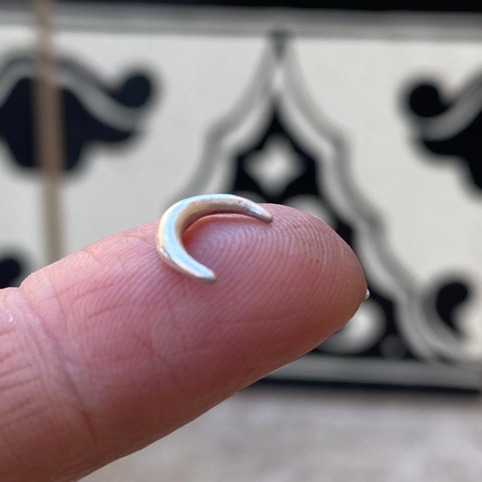 cast sterling silver crescent moon