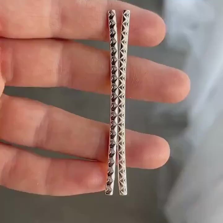 silver hearts double ring band