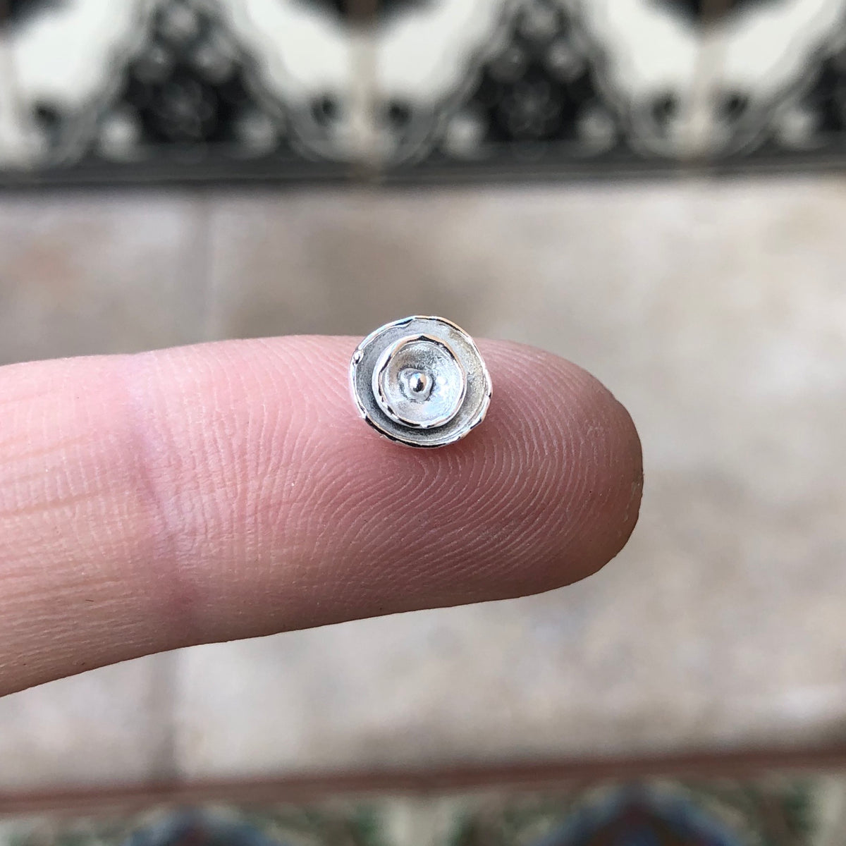 silver freeform flower casting